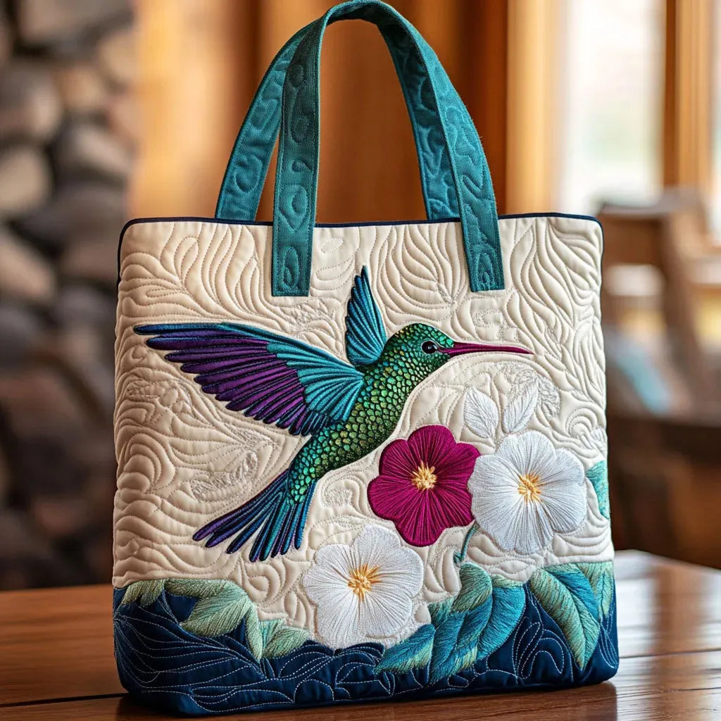 Polstret tote bag med blomster