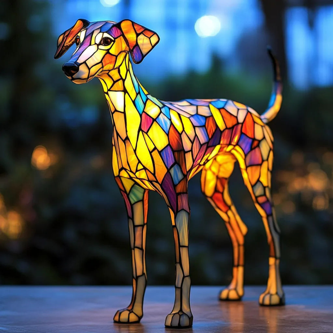 Whippet-Inspirert Glassmaleri