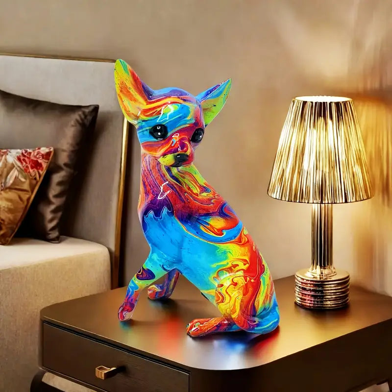 Vibrant Resin Chihuahua Bordlampe