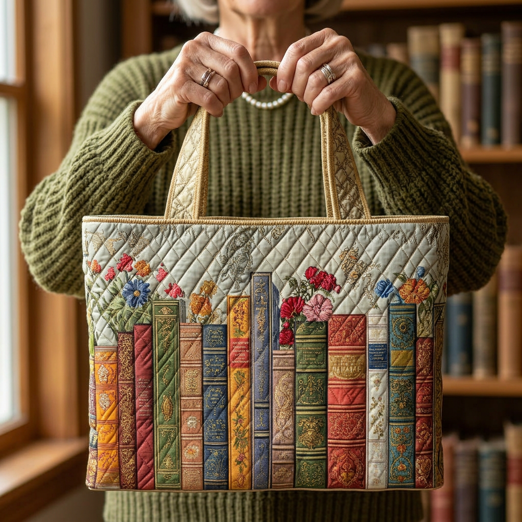 Håndlaget veske med bibliotek